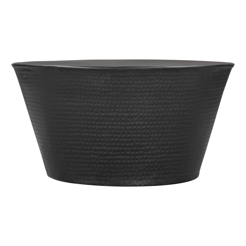 33" Black Iron Round Solid Coffee Table