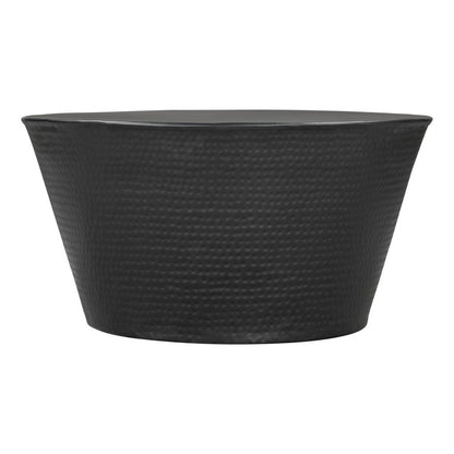 33" Black Iron Round Solid Coffee Table