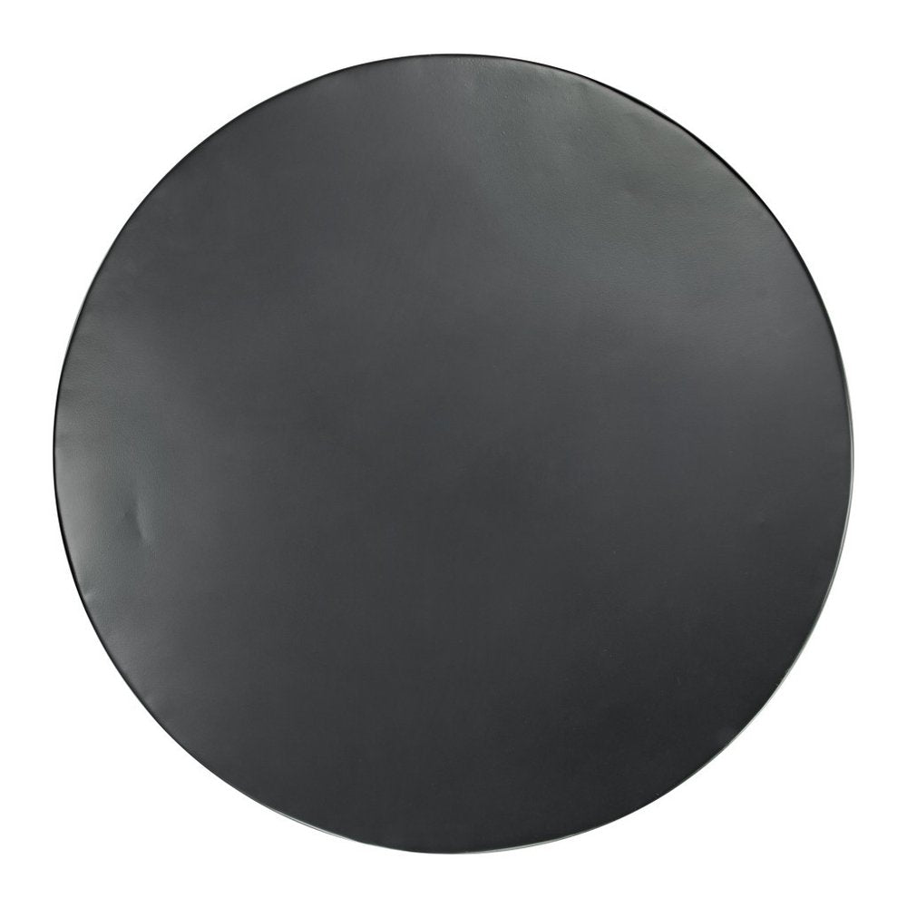 33" Black Iron Round Solid Coffee Table