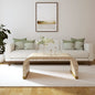 24" Natural And Brass Wood And Brass Oval Coffee Table