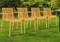 Set of Four 22" Yellow Heavy Duty Plastic Outdoor Stacking Arm Chairs