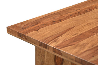 54" Brown Live Edge Solid Wood Writing Desk With Three Drawers