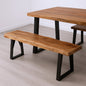 68" Brown and Black Solid Wood And Metal Live Edge Dining Bench