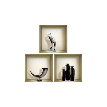 Set of Three Ian Faux Niche 3D Peel and Stick Wall Decals