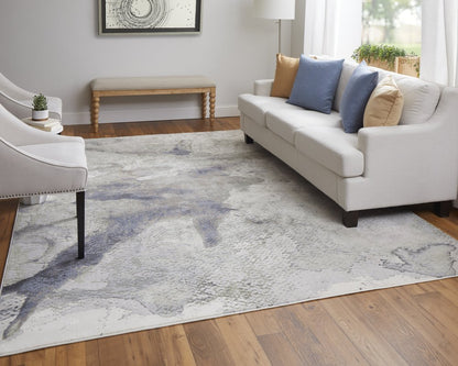 9' X 12' Taupe Brown And Black Abstract Area Rug