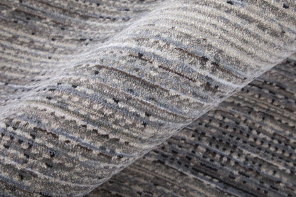 9' X 13' Gray Ivory And Taupe Area Rug
