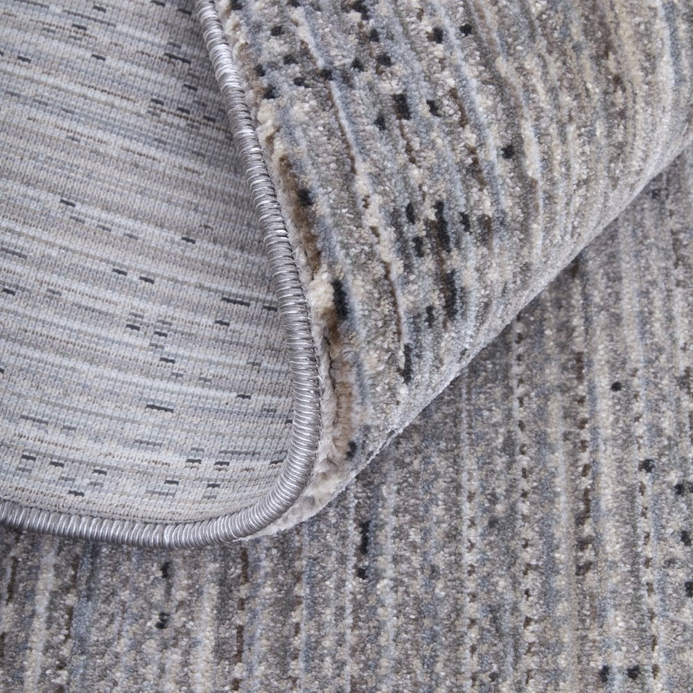 9' X 13' Gray Ivory And Taupe Area Rug