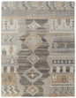 9' X 13' Ivory Gray and Orange Wool Moroccan Hand Knotted Area Rug