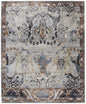 9' X 13' Gray Black and Red Ikat Power Loom Area Rug