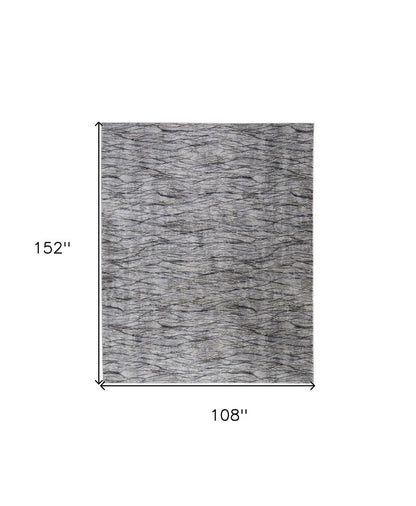9' X 13' Gray Ivory and Tan Abstract Power Loom Area Rug