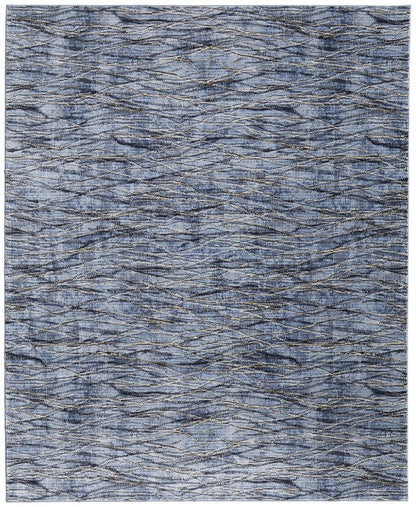 9' X 13' Gray Ivory and Tan Abstract Power Loom Area Rug