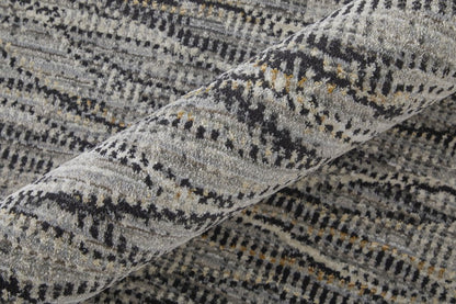 9' X 13' Gray Ivory and Tan Abstract Power Loom Area Rug
