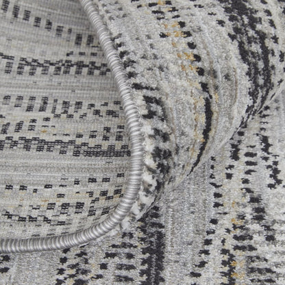 9' X 13' Gray Ivory and Tan Abstract Power Loom Area Rug