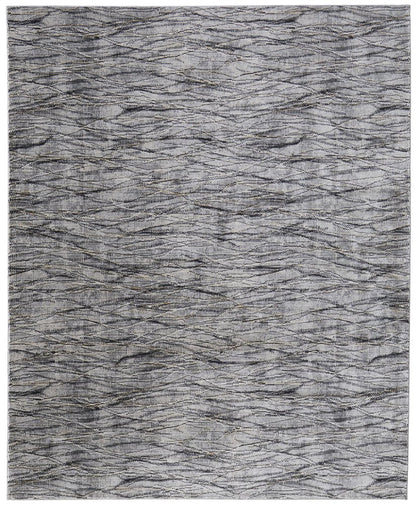 9' X 13' Gray Ivory and Tan Abstract Power Loom Area Rug
