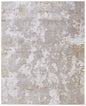 9' X 13' Gray Brown and Ivory Abstract Power Loom Area Rug