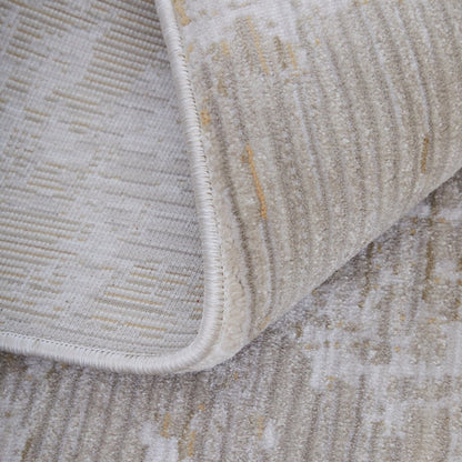 9' X 13' Gray Brown and Ivory Abstract Power Loom Area Rug