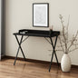 39" Black Wood and Metal X-Shape Computer Desk