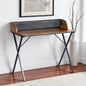 39" Brown and Black Wood and Metal X-Shape Computer Desk