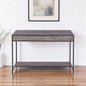 43" Brown and Black Wood and Metal H-Shape Computer Desk