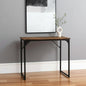 32" Brown and Black Wood and Metal H-Shape Computer Desk