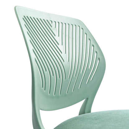 Teal and White Adjustable Height Swivel Rolling Office Chair