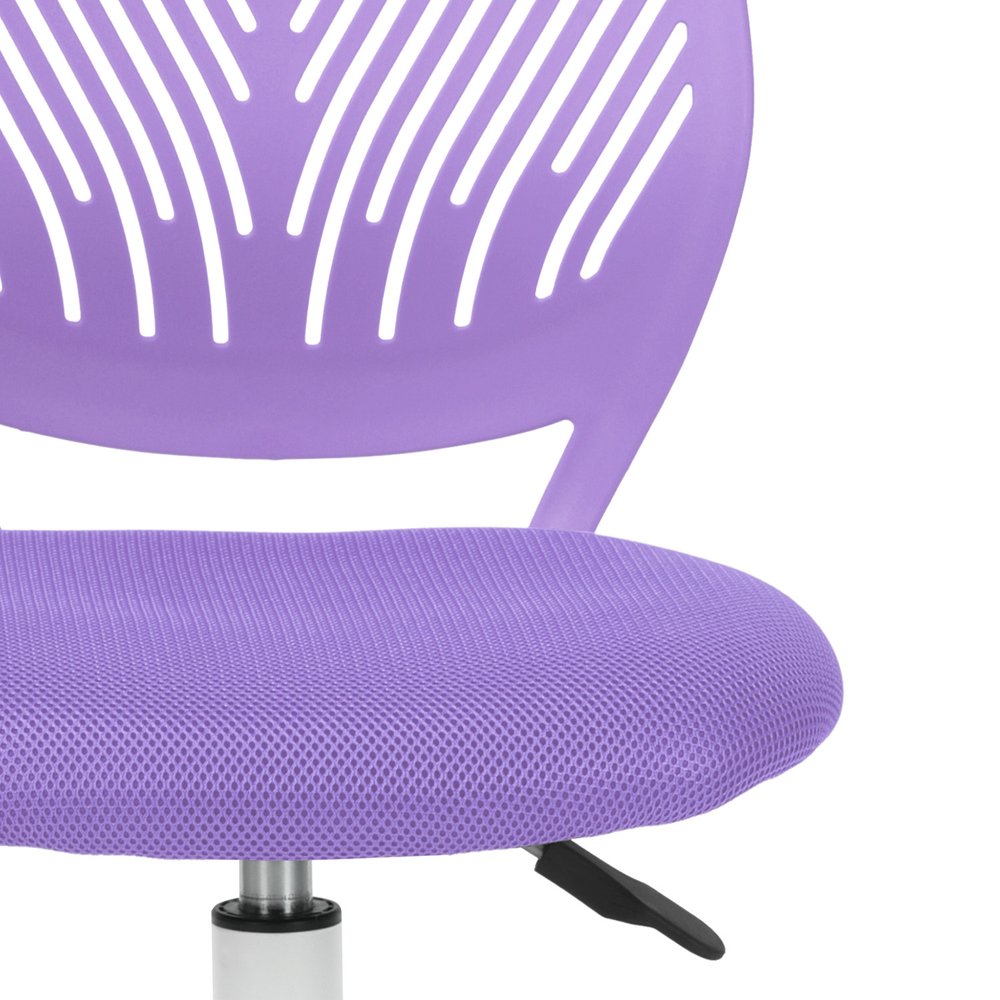 Silla de oficina giratoria con ruedas y altura ajustable en azul cian y blanco