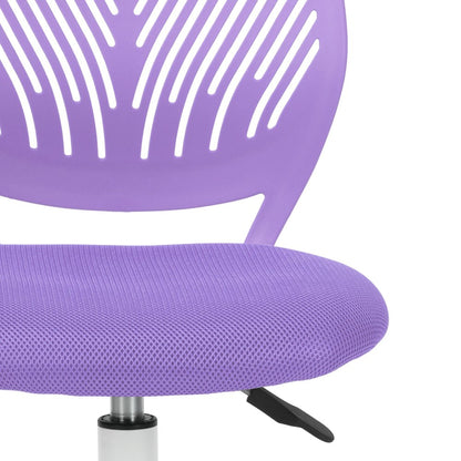 Silla de oficina giratoria con ruedas y altura ajustable en azul cian y blanco