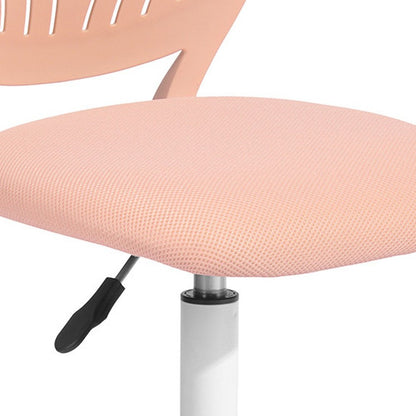 Silla de oficina giratoria con ruedas y altura ajustable en azul cian y blanco