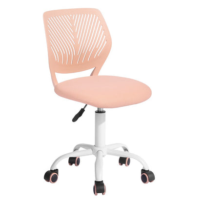 Silla de oficina giratoria con ruedas y altura ajustable en azul cian y blanco