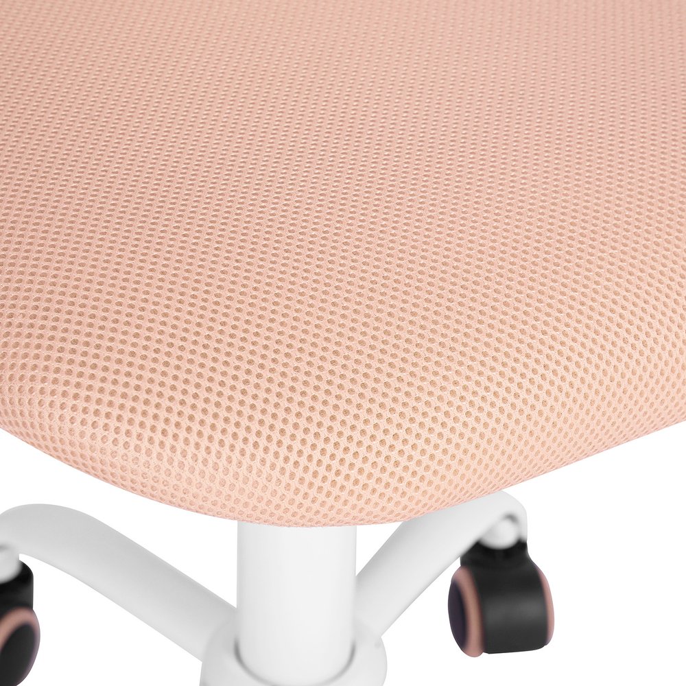 Silla de oficina giratoria con ruedas y altura ajustable en azul cian y blanco