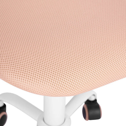 Silla de oficina giratoria con ruedas y altura ajustable en azul cian y blanco