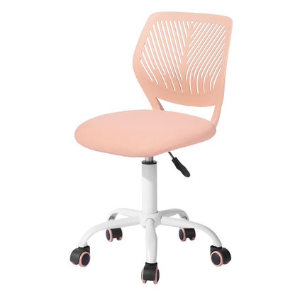 Silla de oficina giratoria con ruedas y altura ajustable en azul cian y blanco
