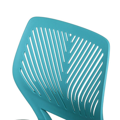 Blue Black and White Adjustable Height Swivel Rolling Office Chair