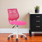 Purple and White Adjustable Height Swivel Rolling Office Chair