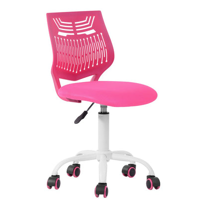 Purple and White Adjustable Height Swivel Rolling Office Chair