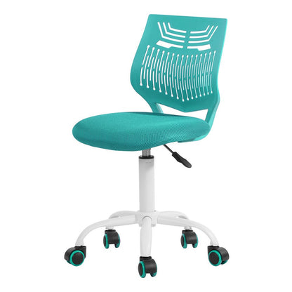 Purple and White Adjustable Height Swivel Rolling Office Chair