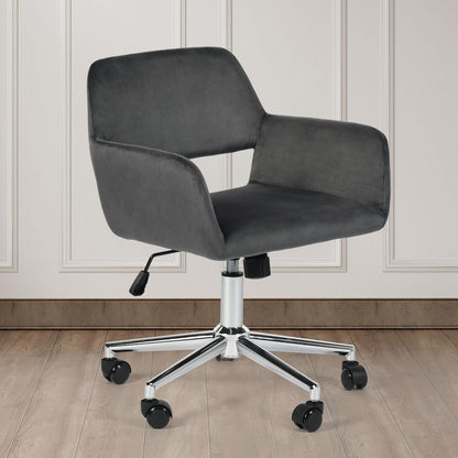 Gray and Silver Adjustable Height Swivel Rolling Office Chair