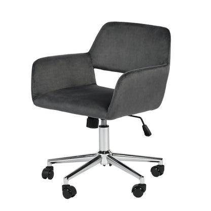 Gray and Silver Adjustable Height Swivel Rolling Office Chair