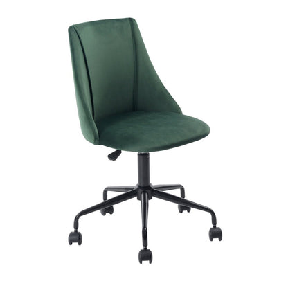 Green and Black Adjustable Height Swivel Rolling Office Chair