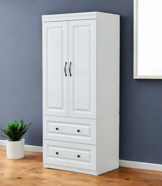 Cómoda blanca de 74" con dos puertas y dos cajones