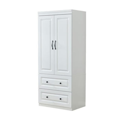 Cómoda blanca de 74" con dos puertas y dos cajones