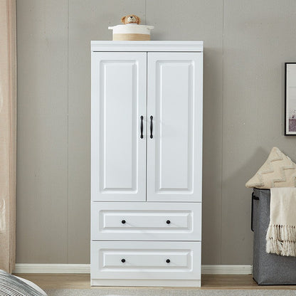 Cómoda blanca de 74" con dos puertas y dos cajones