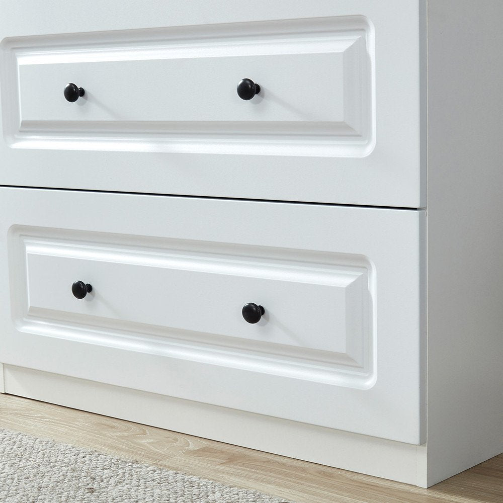Cómoda blanca de 74" con dos puertas y dos cajones