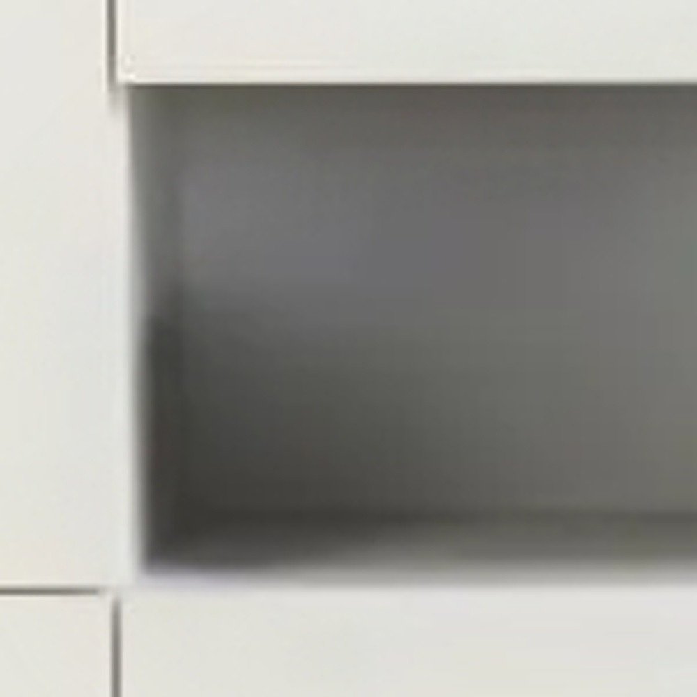 Cómoda de madera blanca de 74" con seis puertas y tres cajones