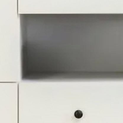 Cómoda de madera blanca de 74" con seis puertas y tres cajones