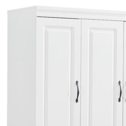 74" White Five Door Two Drawer Combo Dresser