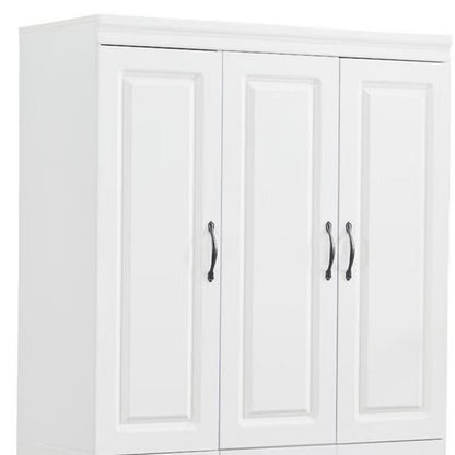 74" White Five Door Two Drawer Combo Dresser