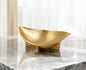 Cuenco central ovalado de aluminio dorado de 12" con forma de ojo