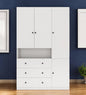 74" White Four Door Three Drawer Combo Dresser