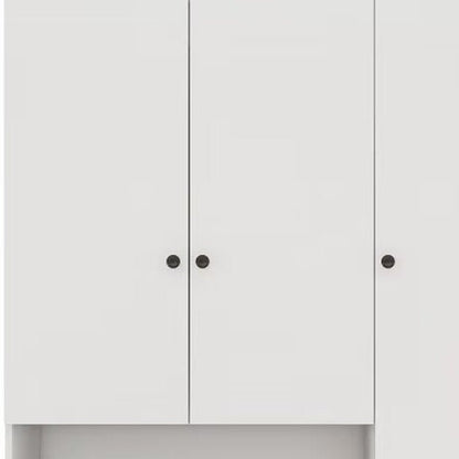 74" White Four Door Three Drawer Combo Dresser